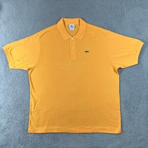 Lacoste Polo Shirt Men's US Size 3XL Yellow Orange Short Sleeve Cotton VTG NWT
